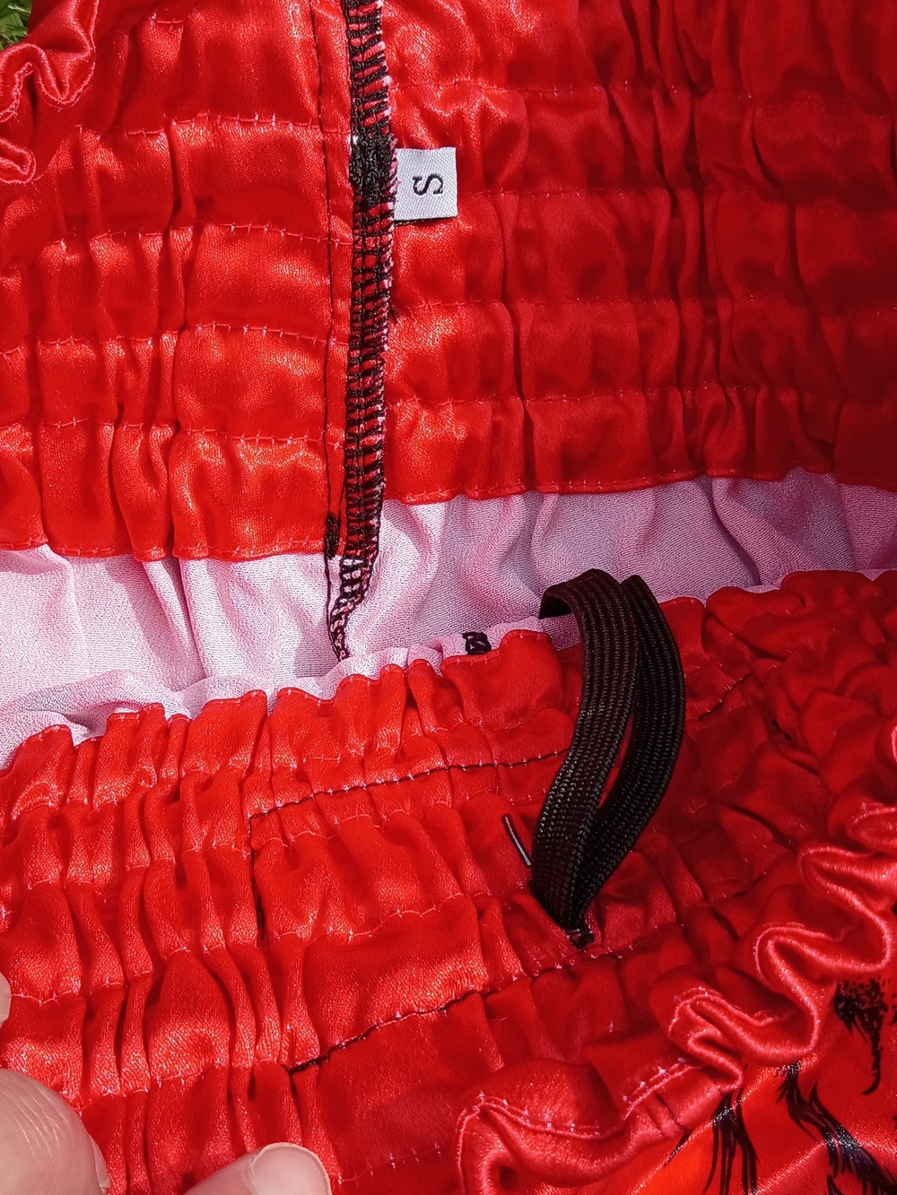 NWOT Satin Muay Thai Kickboxing Shorts Red Lion Graphic Streetwear Unisex S - Picture 3 of 10